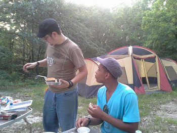 dad camping with teenage boy | coyotehill.org